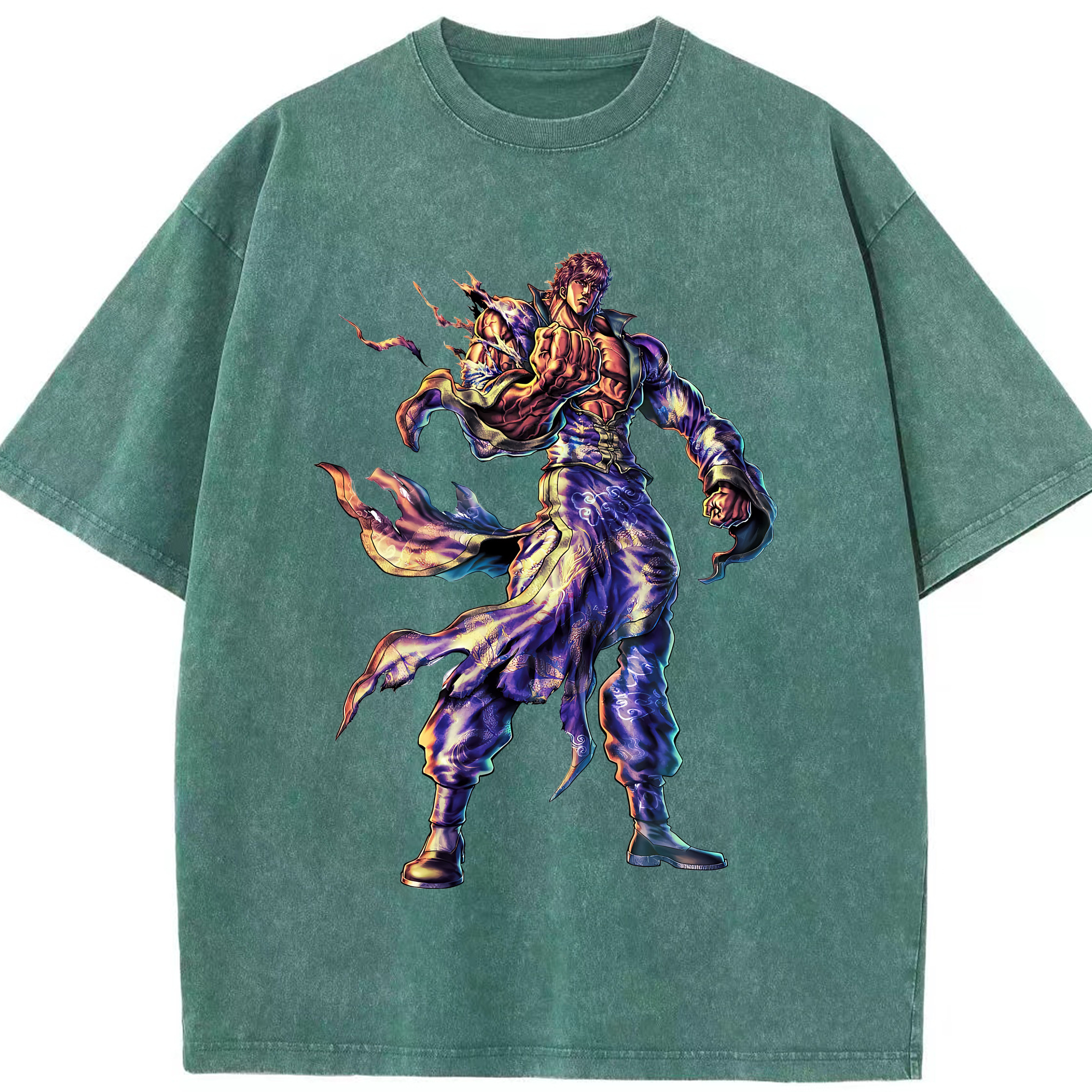 （画像用） 北斗の拳 Fist of the North Star 綿100% ヴィンテージ風 半袖Tシャツ（フロントプリント）